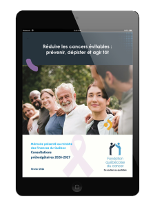 Mémoire : Réduire les cancers évitables : prévenir, dépister et agir tôt